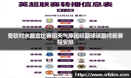 曼联对水晶宫比赛因天气原因延期球迷期待新赛程安排